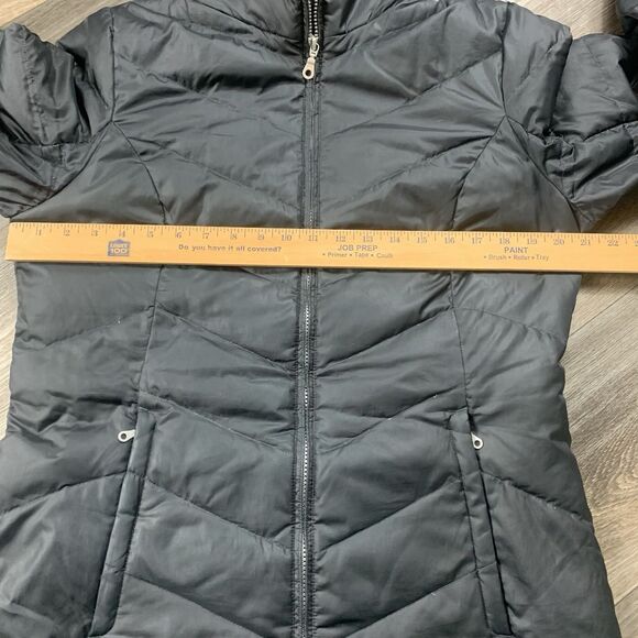 Eddie Bauer Women’s Size M full zip down fill black long puffer Jacket EB550 - Picture 4 of 7